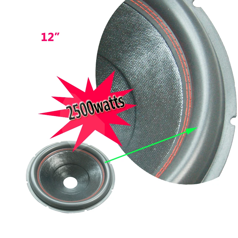 

2pcs/Lot 10"/12inch Subwoofer Non-press Paper Cone Big Foam Surround High Power Car Woofer Speaker Red String Stitching