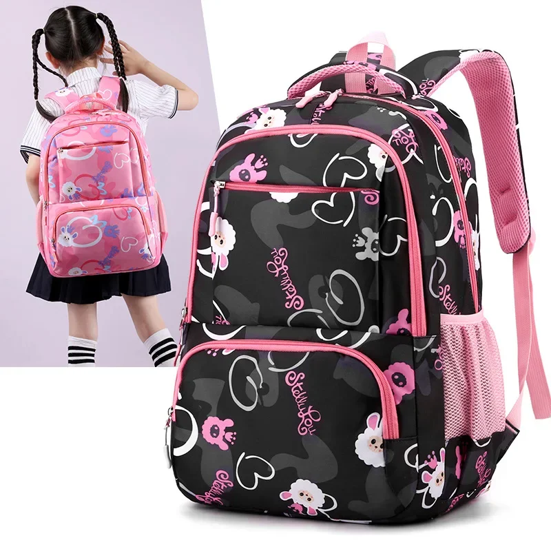 Kids Cute Printed School Backpack Nylon Waterproof Schoolbags for Primary Student Girls and Boys Kawaii Children's Shoulder Bags