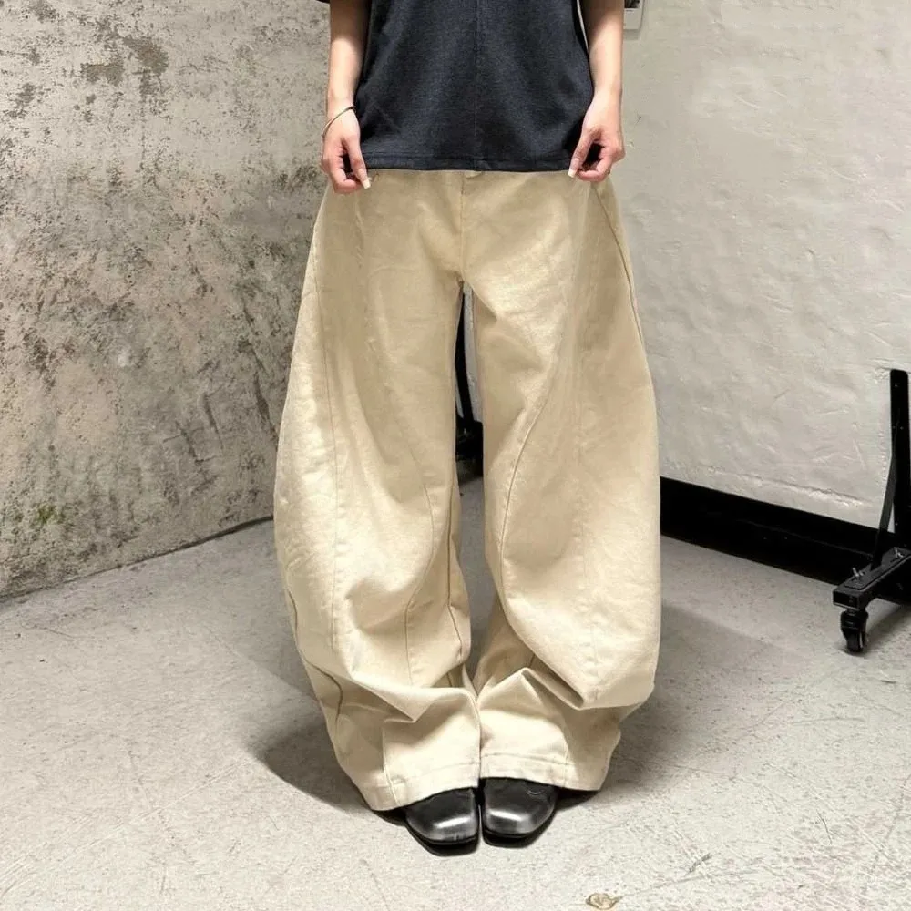 الملابس النسائية عالية الخصر الدينيم الجينز فضفاض فضفاض كاوبوي السراويل الرجعية واسعة الساق السراويل الفتيات