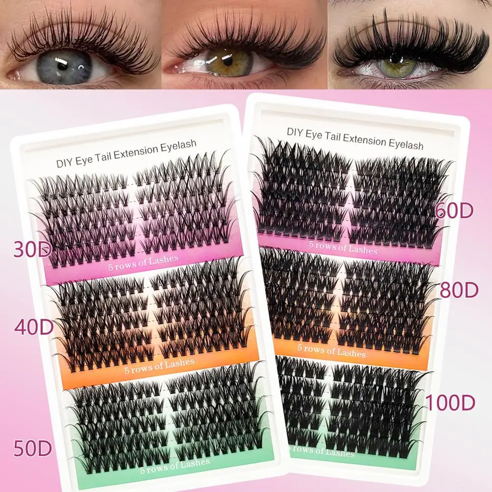 Zestaw do samodzielnego nakładania sztucznych rzęs 30D-100D, segmentowe rzęsy, narzędzie do przedłużania rzęs, naturalny zestaw, gęste i kręcone rzęsy do makijażu, kosmetyki X7Y4