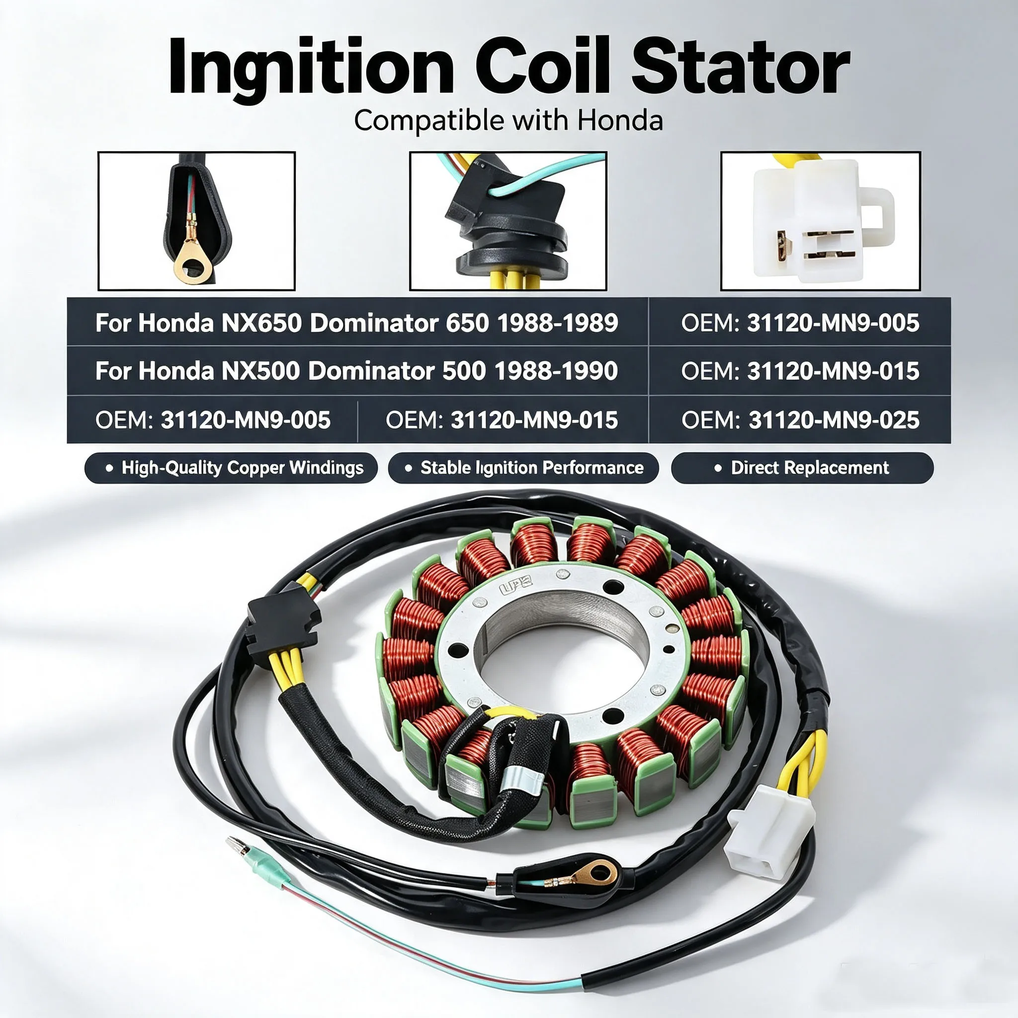 Motorcycle Ignition Stator Coil For Honda NX650 Dominator 650 NX500 Dominator 500 OEM:31120-MN9-005 31120-MN9-015 31120-MN9-025