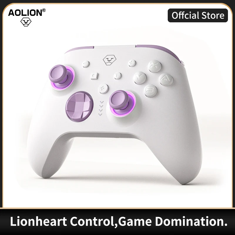 

AOLION GamePad For switch Hall Joystick Macro Programming Six Axis Tactile RGB Light HD Motor Support PC/iOS