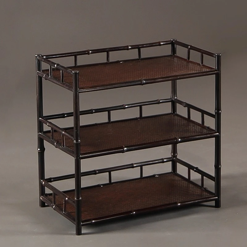 

Tea set storage rack, desktop Bogu rack, teacup, teapot storage display rack, purely handmade shelf.