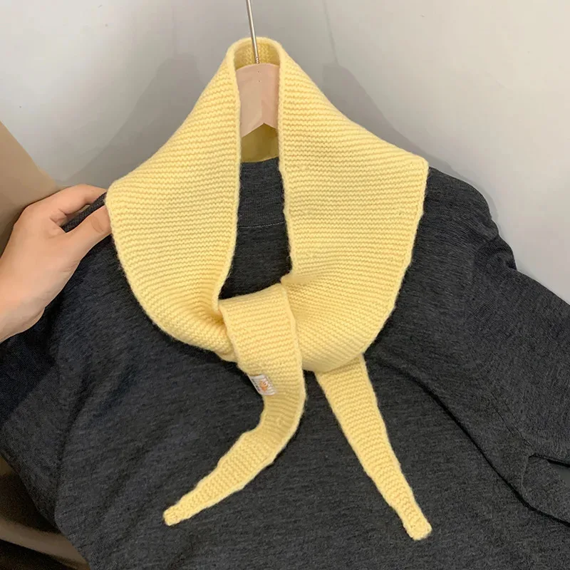 المرأة أزياء الصوف مثلث وشاح بلون لينة شتاء دافئ سيدة شال الصوف شرابة بطانية باندانا نمط