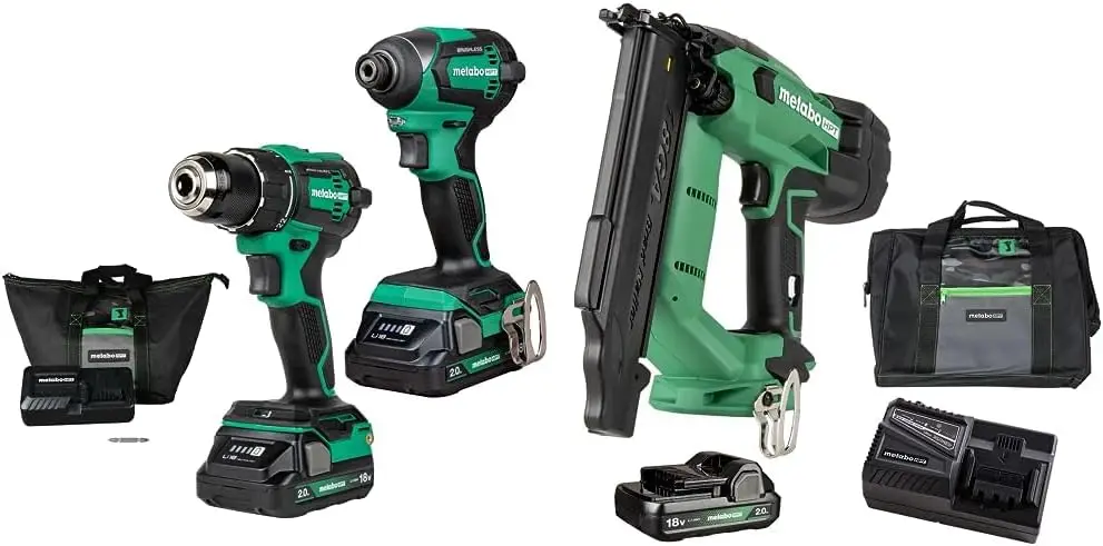 Driver Drill & Impact Driver Combo Kit, Oscillating Multi-Tool, and Compact Blower