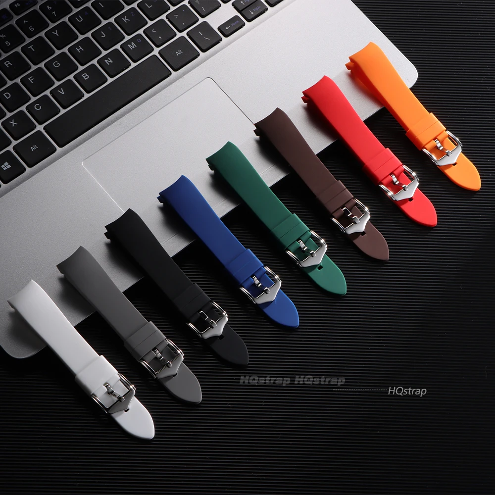 20mm 22mm Rubber Strap Curved End Silicone Watch Band for Seiko for Rolex Universal Bracelet High Quality Waterproof Wristband