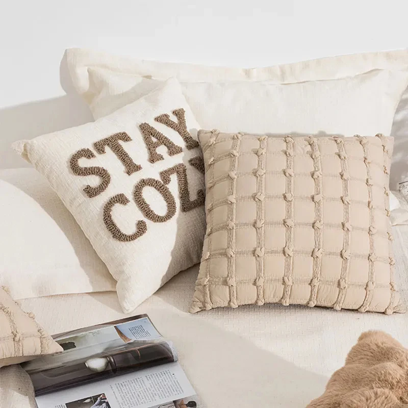 

Ins Letter Loop Velvet Pillow Cover Sofa Decorative Pillowcase Nordic Style Creative Soft Cushion Cover Chenille Funda Cojin