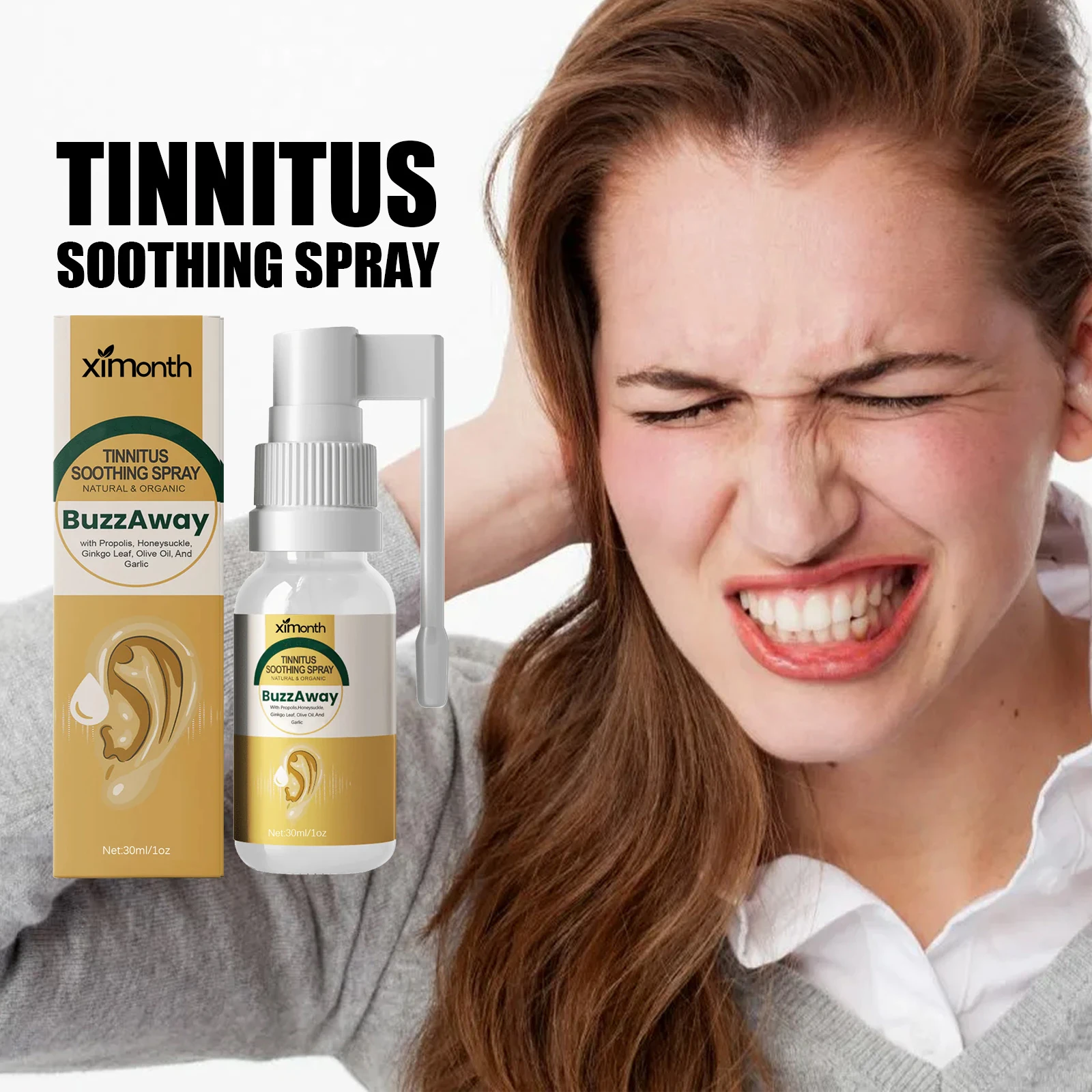 Tinnitus Treatment Spray Improve Tinnitus Discomfort And Relieve Ear Itching Hearing Loss Neuro Hearing Improvement Liquid New