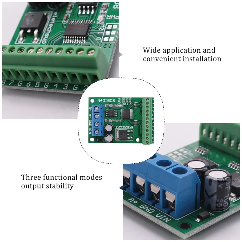 Interruptor Digital de entrada/salida de 8 canales TTL Lvttl CMOS RS485 IO módulo de Control Modbus Rtu placa para relé PLC