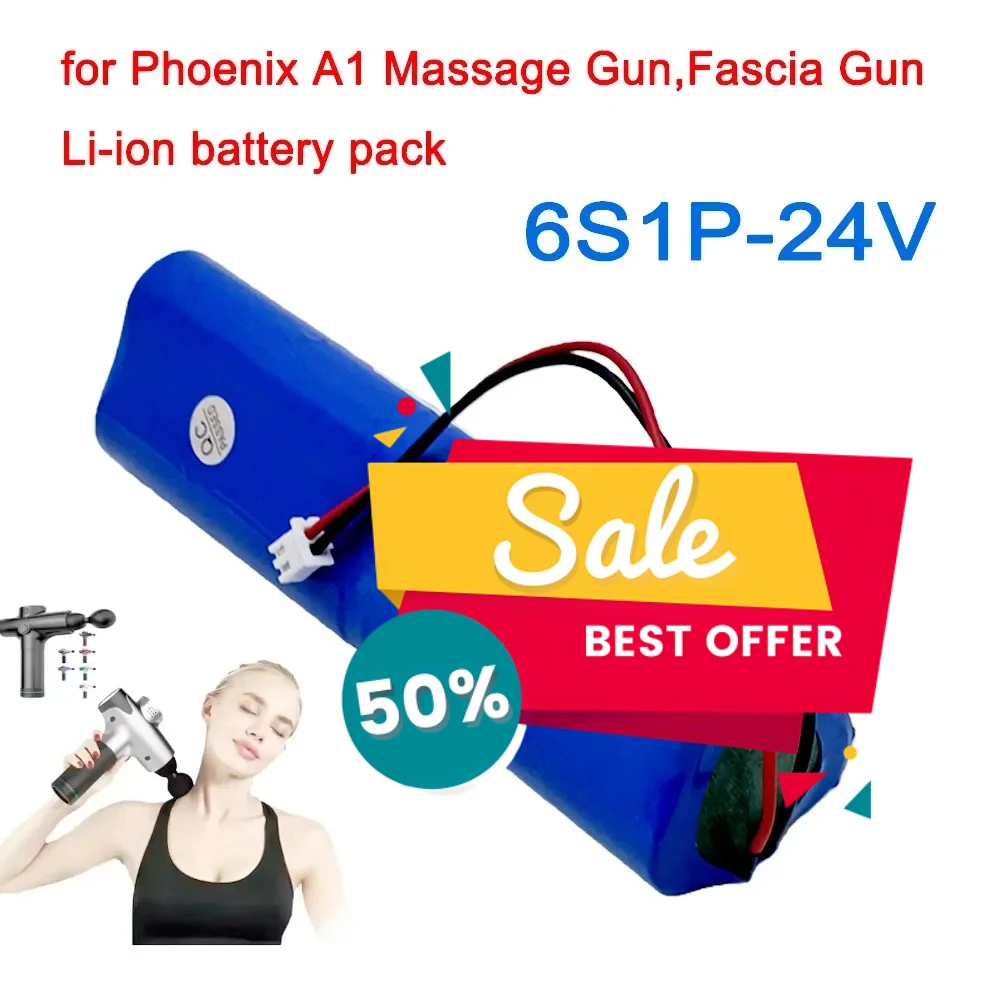 

24V 2500mAh 6S1P Li-ion Battery Pack Replacement for Phoenix A1 Muscle Massage Fascia Gun