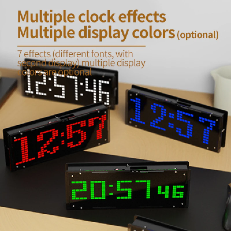 LED Music Spectrum Display DIY Kits 16x32 Rhythm Light Clock 8 Kinds Spectrum Mode SMD Soldering Project Level Display Light