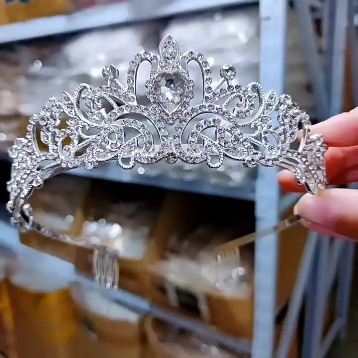 Bride Crystal Crown With Combs Headband for Women's Wedding Birthday Dinner Christmas Party Girls Princess Crown Tiaras