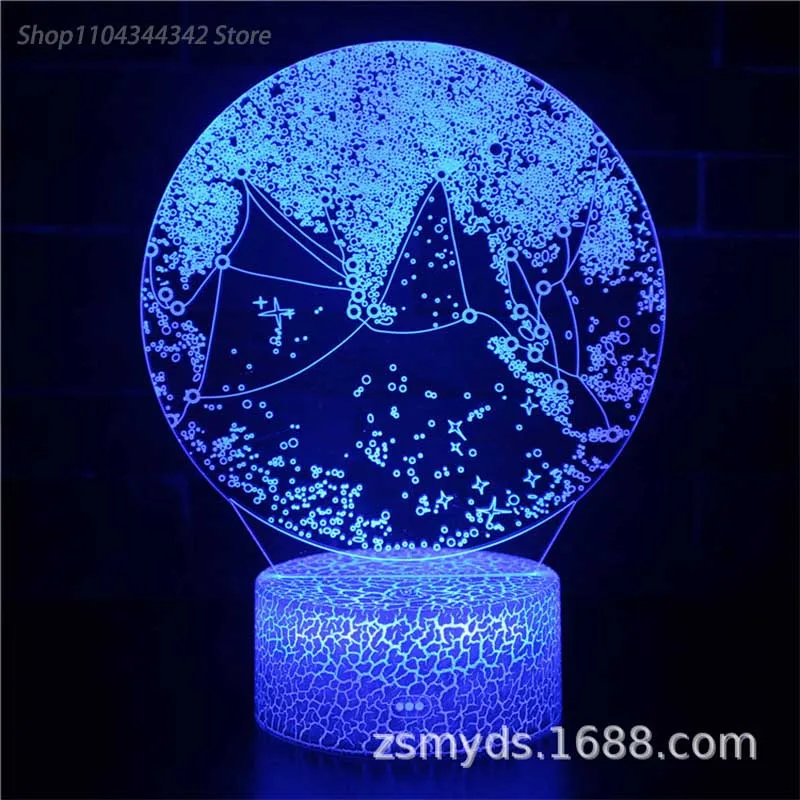 3D Moon Night Light ห้องนั่งเล่นห้องนอนสร้างสรรค์เด็กของขวัญตกแต่ง USB บรรยากาศ Light