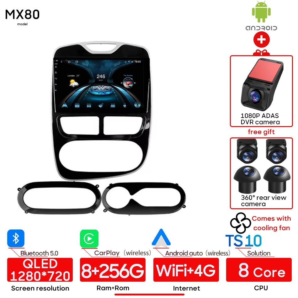 Android voor Renault Clio 4 ZOE 2012 - 2017 Auto Multimedia Video Player Autoradio Stereo Navi GPS Draadloze CarPlay auto Geen 2din