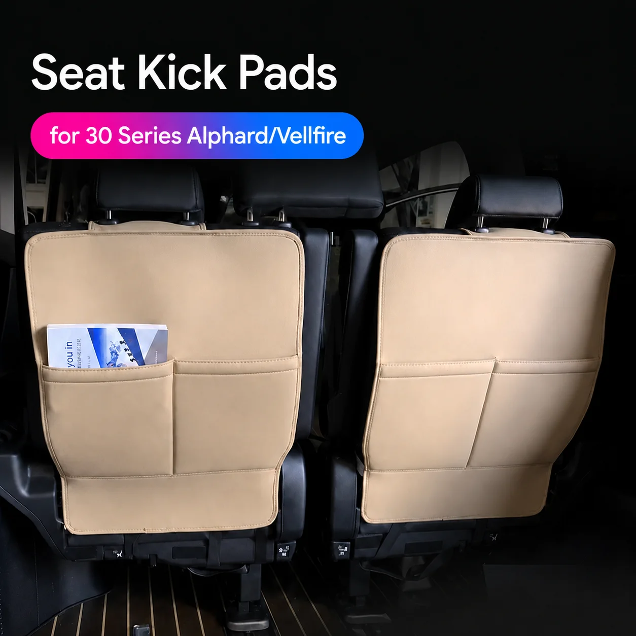 Car Seat Back Protector Kick Mats for Toyota Alphard Vellfire 30 Series 1st 2nd 3rd Row Anti Scratch Leather Covers Accessories