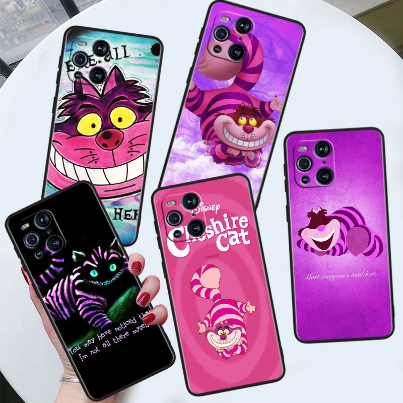 Cheshire Cat Disney For OPPO Find X6 X5 X3 X2 F21S F21 Pro Lite Neo Black Silicone Fundas Soft Cover Capa Phone Case