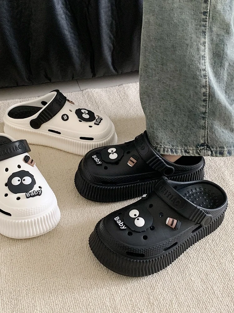 Man Women Couples Garden Shoes Smmer Outdoor Slipper Thick Bottom DIY Hole Shoes Female Funny Sandals