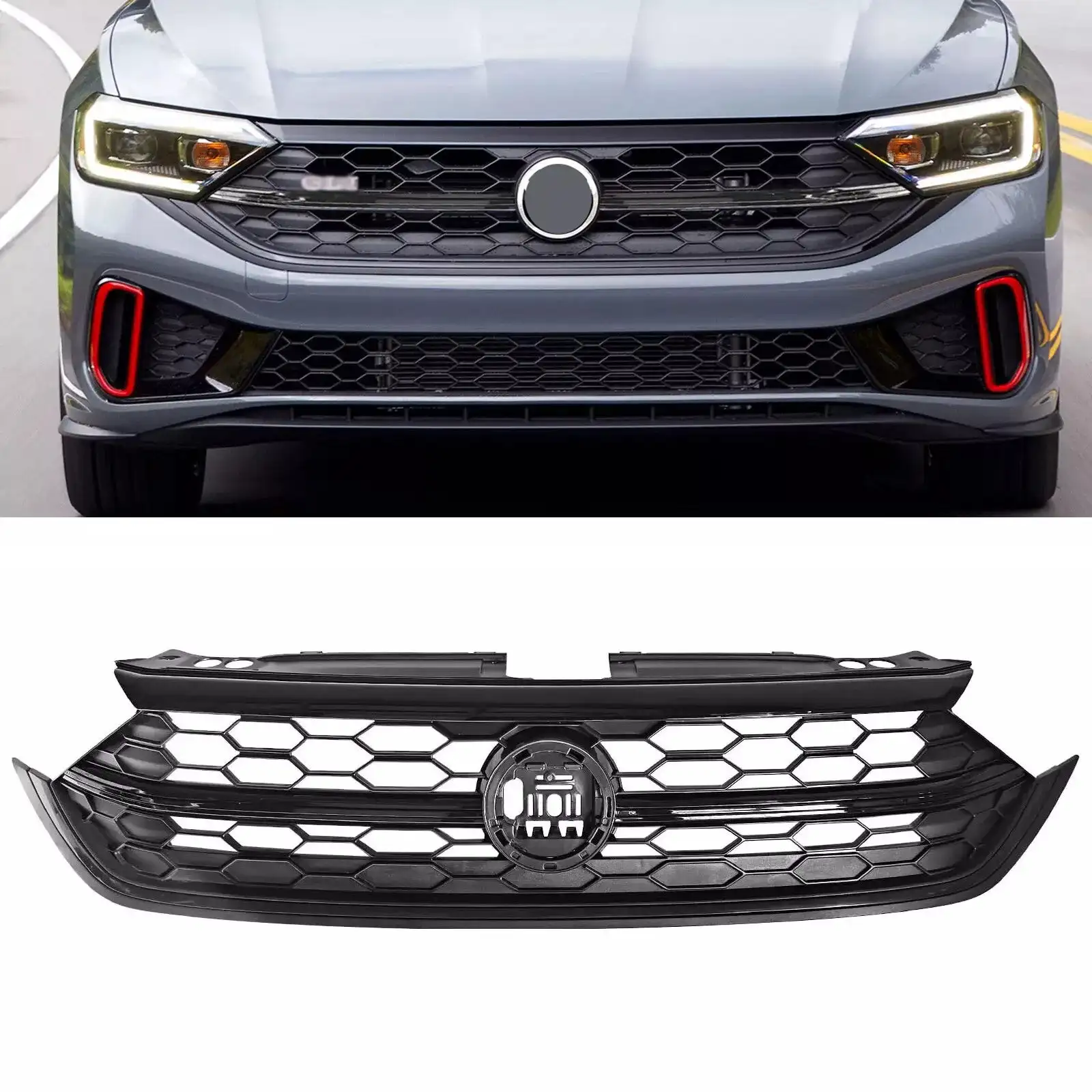 

For Volkswagen 2022 JETTA GLI BLACK FRONT GRILLE OE 17G 853 651 For vehicle upgrades