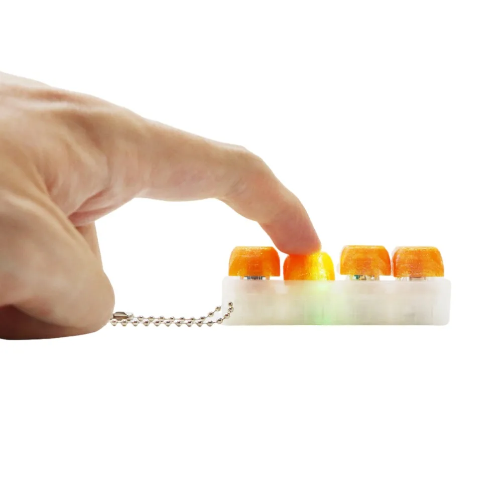 New 9-In-1 Keyboard Fidget Ball Chain Push Button Stress Relief Light Keycap 4/9 Keys Keyboard Keychain Adult
