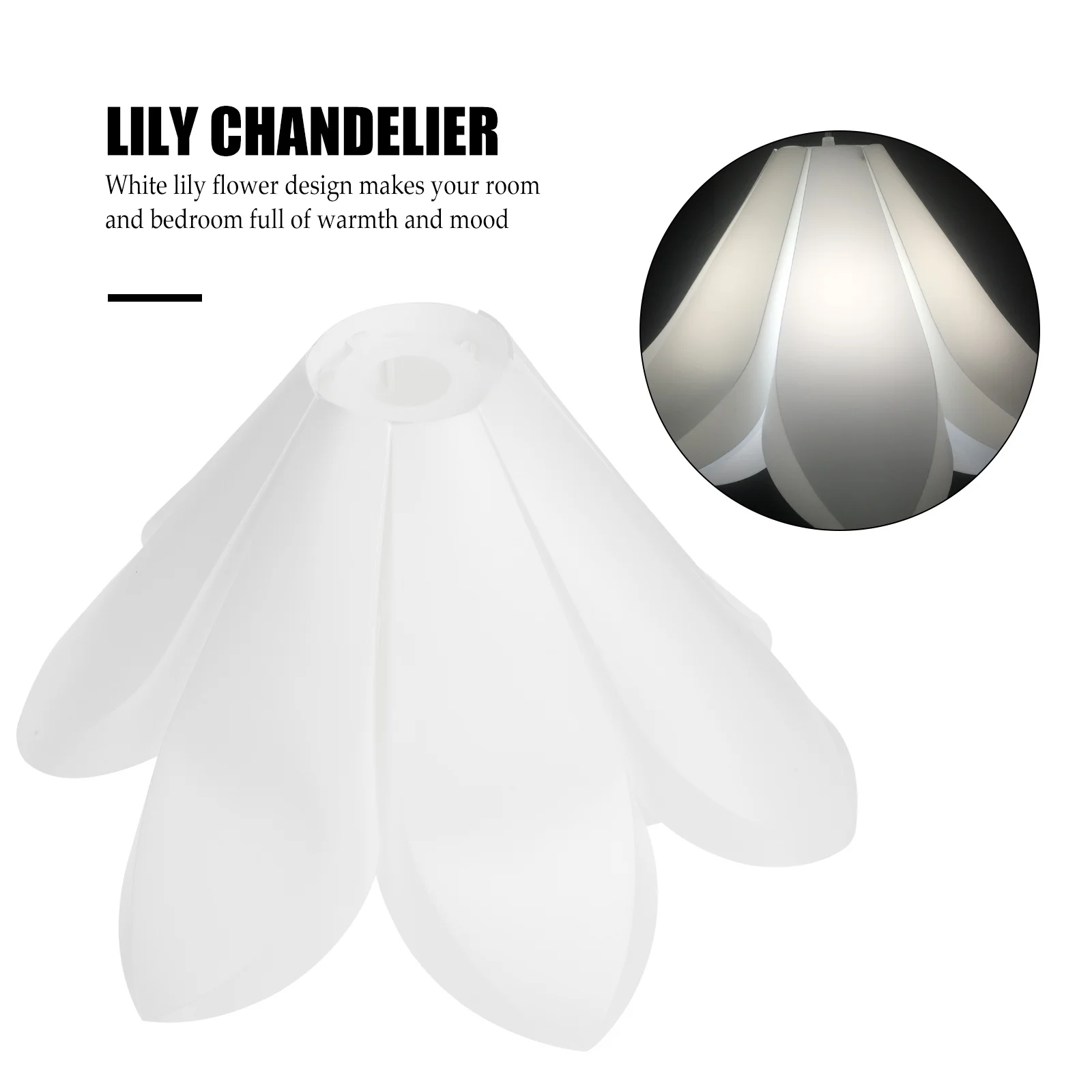 

Lily Flower Lampshade Pp Material Modern Style Living Room Bedroom Decor Light Cover For Chandelier Floor Lamp Lighting