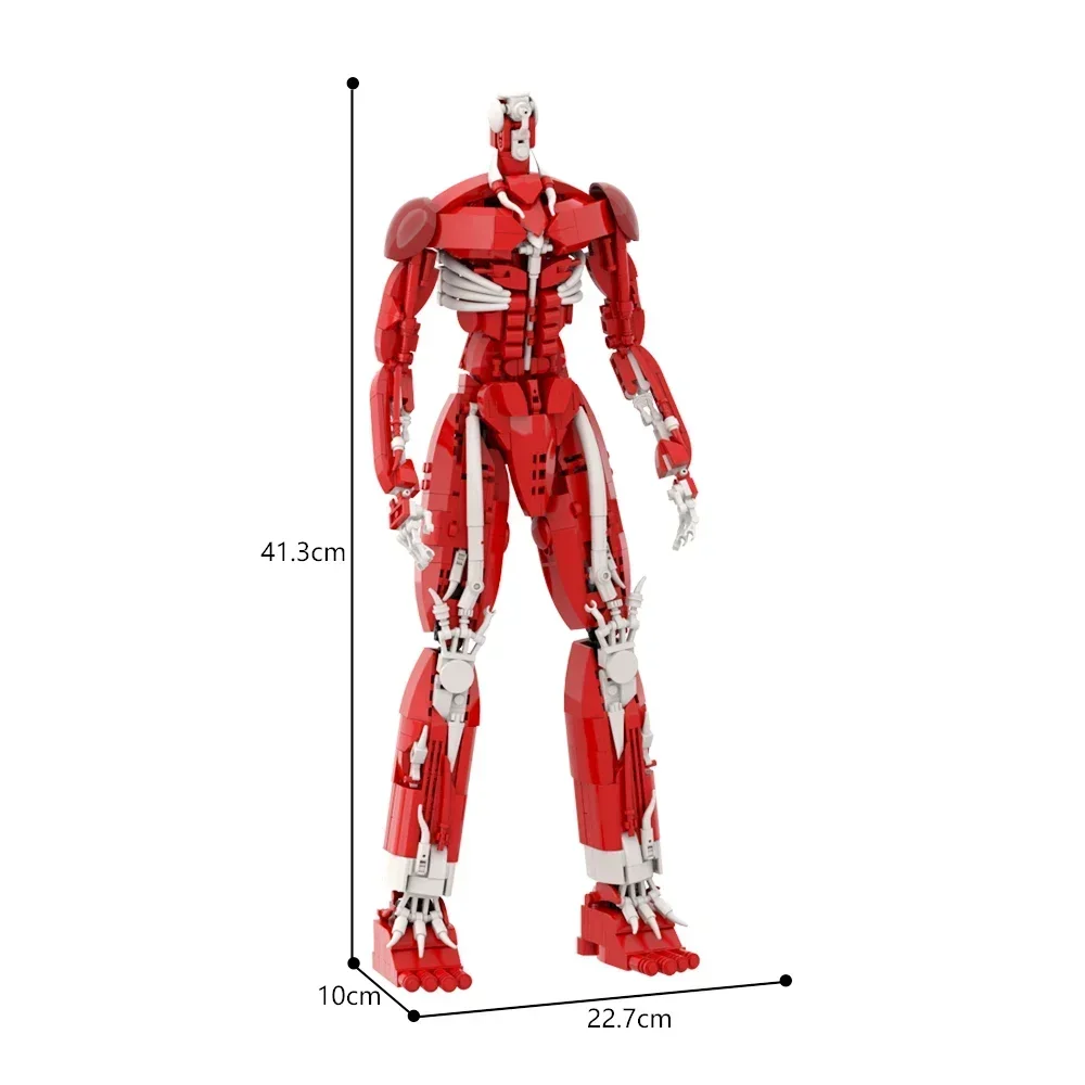 Anime Accessories Attacks Colossus Titan Building Blocks Red Mecha Titan Super-large Robot Assembly Model Puzzle Kids Toy Gift