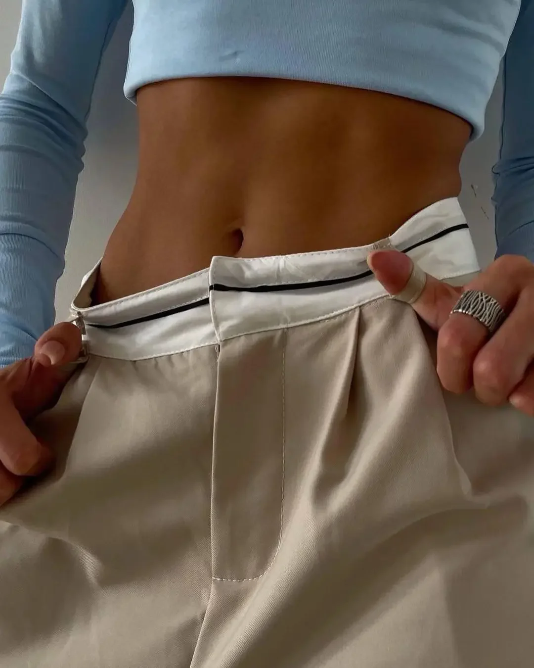 FJKorean-Pantalon taille haute à jambes larges pour femme, streetwear plissé, droit, baggy, mode printemps été