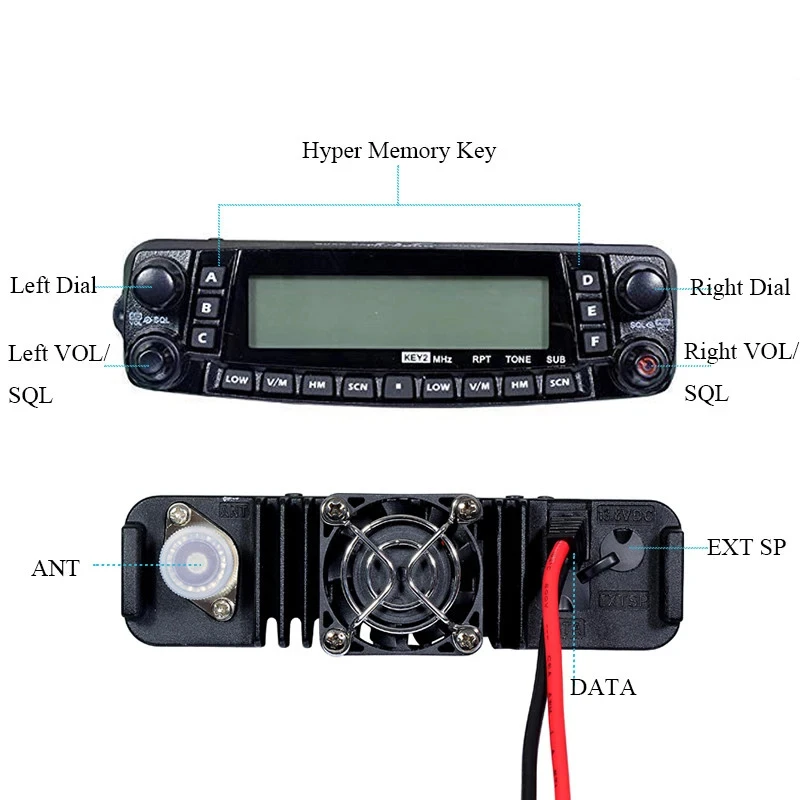 For TYT TH-9800 Plus   50W Quad Band Radio Car Mobile for Radio Station with TH9800 Antenna for Car Use