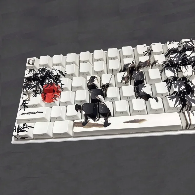 Chinese Style Wuxia Keycaps Set PBT Cherry Profile 131keys Original Handmade Mechanical Keyboard Computer Keycaps Accessories