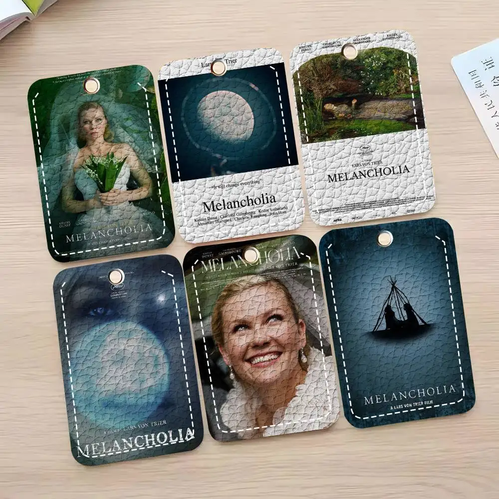 Melancholia Science Fiction Thriller Movie Card Case Keychain Access Card Bag Key Tag Ring Leather Card Holder Key Ring Access