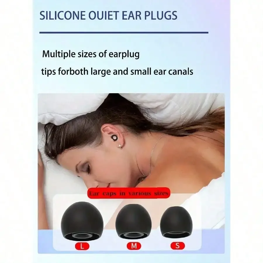 

2 шт. черных берушей для ушей, специальные шумопоглощающие средства для сна, от храпа, для учебы и защиты от шума.