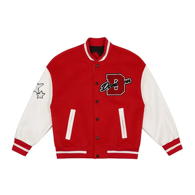 American letter towel embroidered jacket coat men's Y2K street hip-hop retro baseball uniform couple casual all-match jacket top