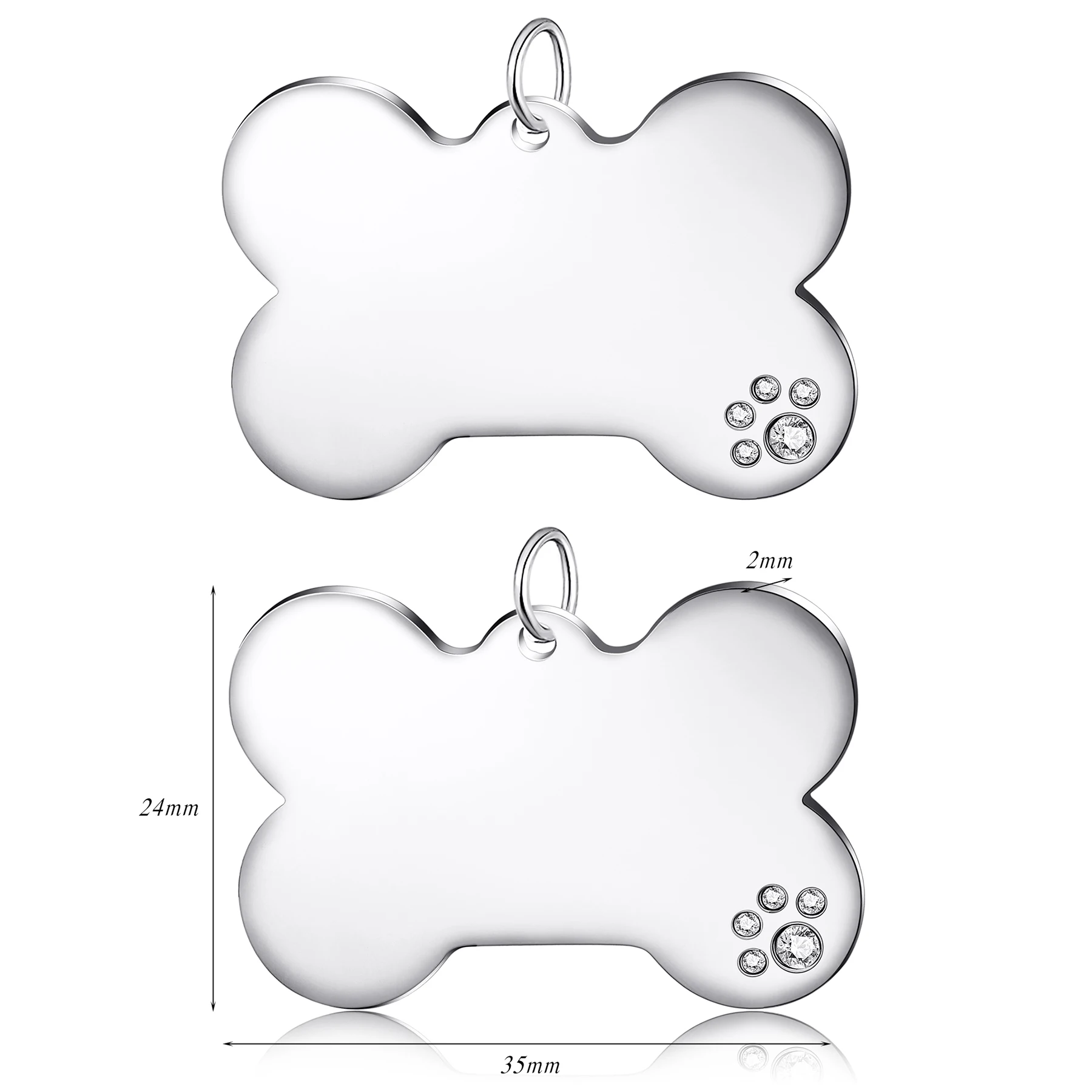 

10Pcs High-Quality Stainless Steel Bone-Shaped Blank Charms Mirror Polishing Accessories for Making Necklace Collar Pendant