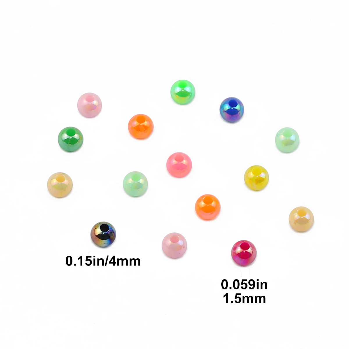 500Pcs 4MM ABS Solid Color Illusion Beads Round Spacer Loose Beads For Jewelry Making Bracelet Necklace DIY Accessories Material