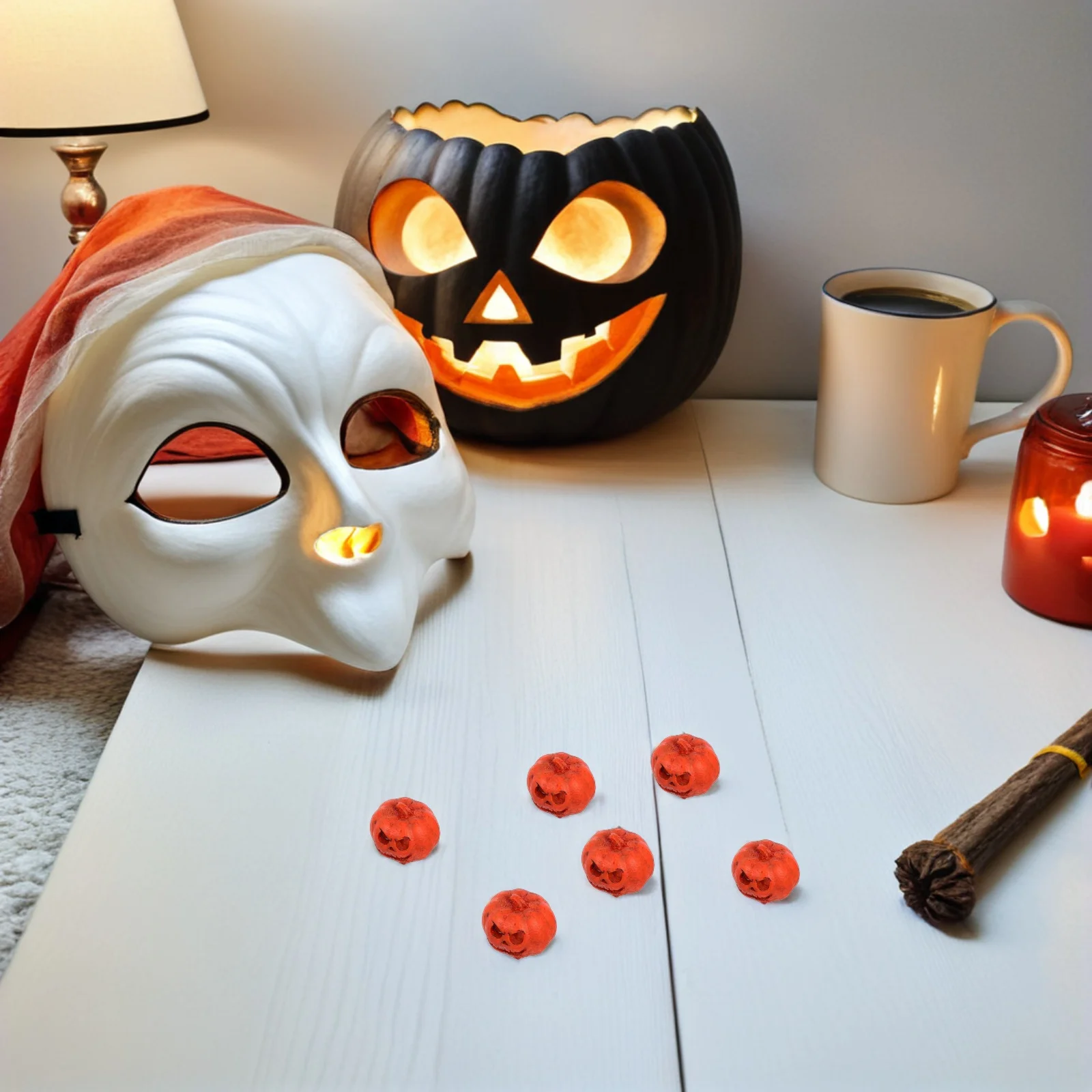 

20Pcs Miniature Halloween Pumpkin Statues Realistic Resin Harvest Decor for Crafts Dollhouse DIY Fall Village Setup Autumn