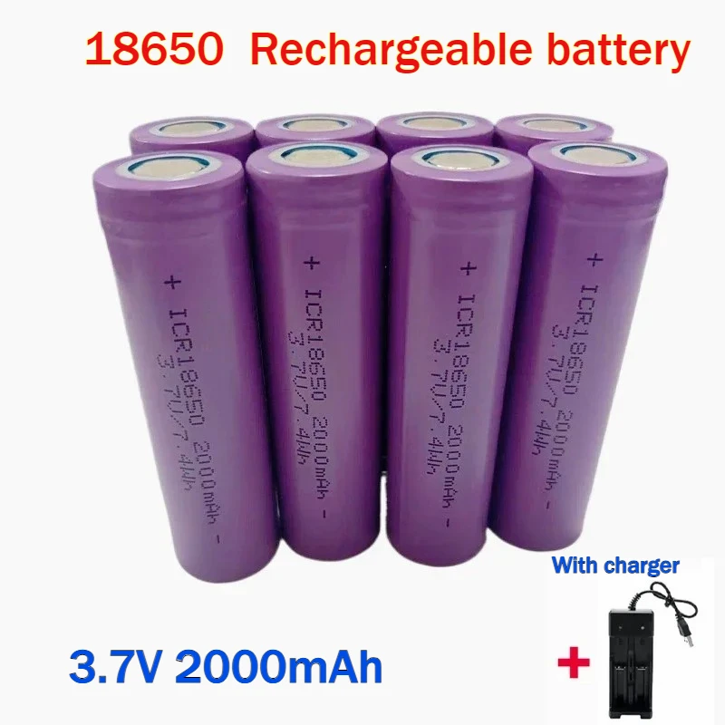 

100% Original 18650 Battery 3.7V 2000mAh 18650 Rechargeable Battery High-current for Flashlight Batteries for 18650 Battery