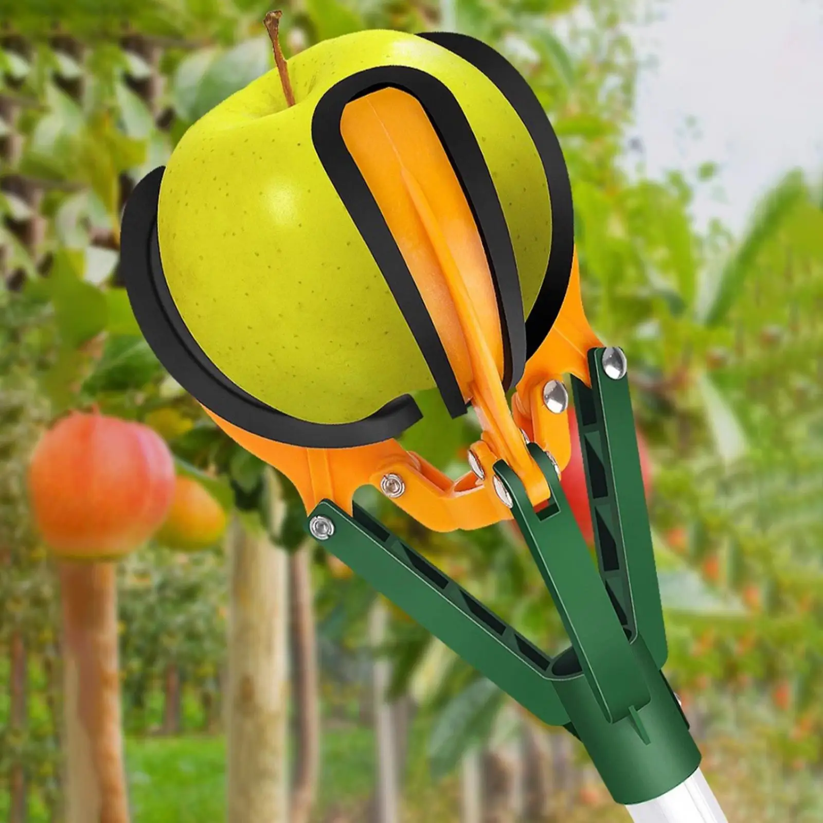 

Совок для сбора фруктов на штанге 2,2 м с тремя захватами, многофункциональный, с мягкими резиновыми наконечниками, для сбора фруктов с высоких деревьев, ручной, экономящий труд