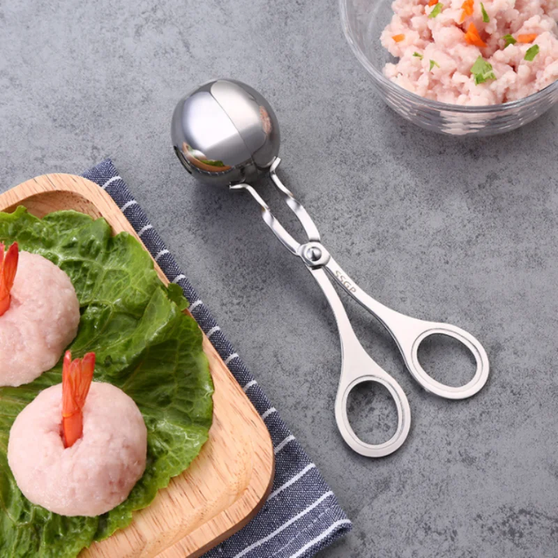 Convenient Kitchen Meatball Maker Stainless Steel  Ball Making Mold Tool Cooking  Clip Fish  Rice