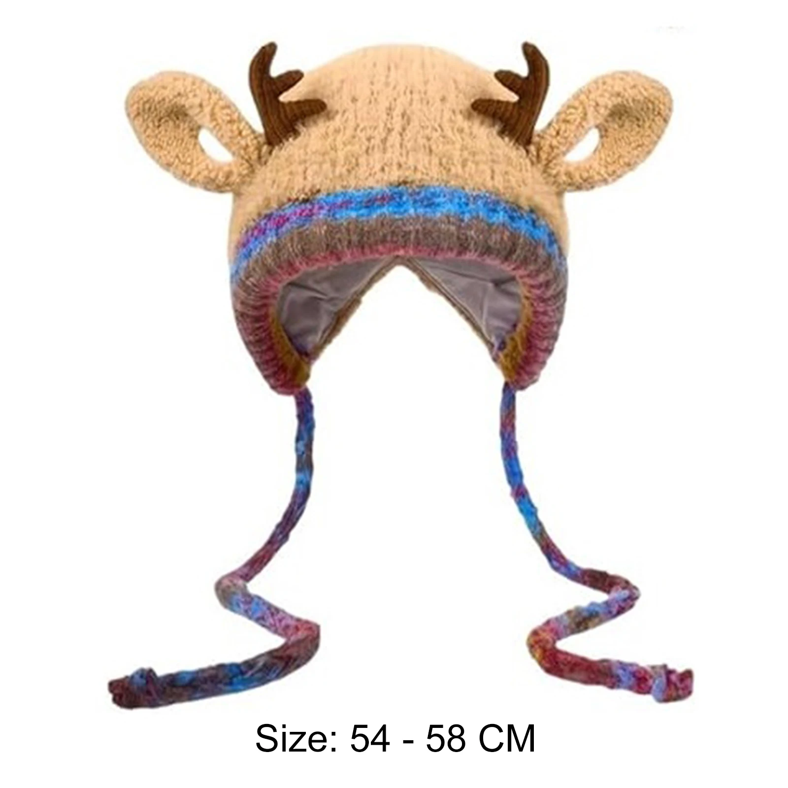 2 في 1 الغزلان تخزين قبعة يندبروف عيد الميلاد قرن الوعل قبعة طوي احتفالي الدافئة غطاء للأذن قبعة المرأة الخريف الشتاء حقيبة يد #6