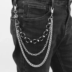 Punk style multi-layer spiky jeans chain Hip hop hip hop waist chain
