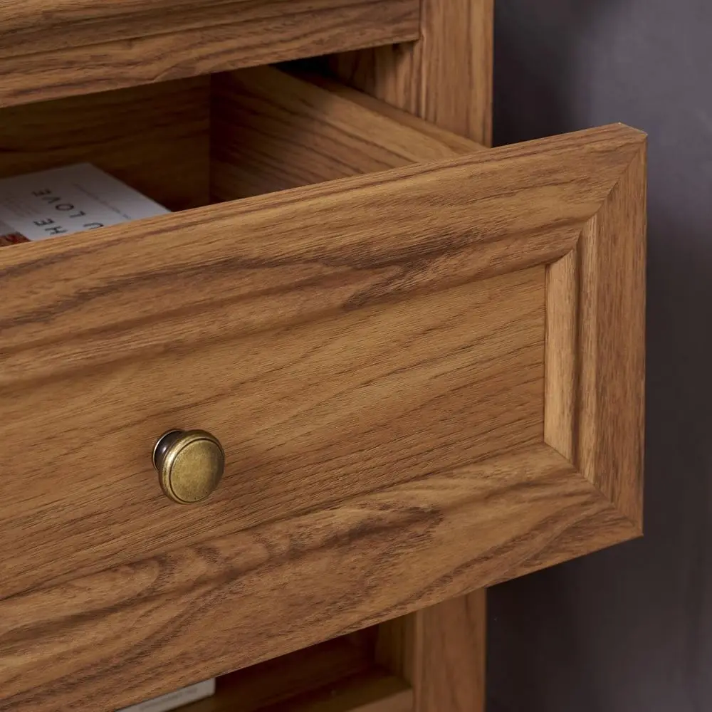 Oak & Gold 2-Drawer Nightstand, Home Collection by Sondra