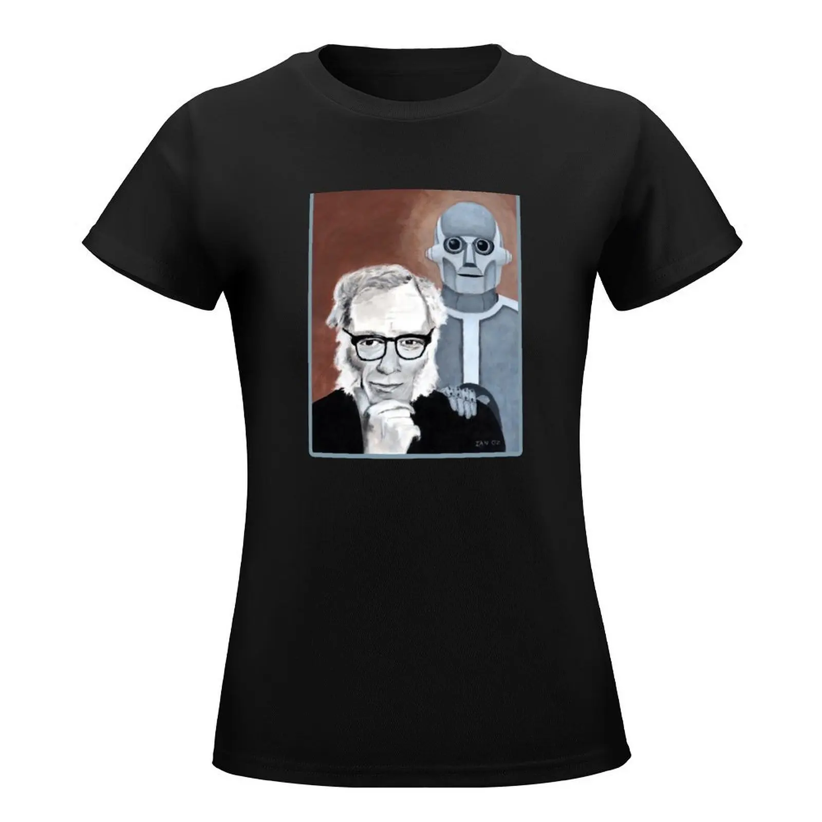 Asimov and His Robot T-Shirt Aesthetic clothing blanks t-shirt dress for Women graphic