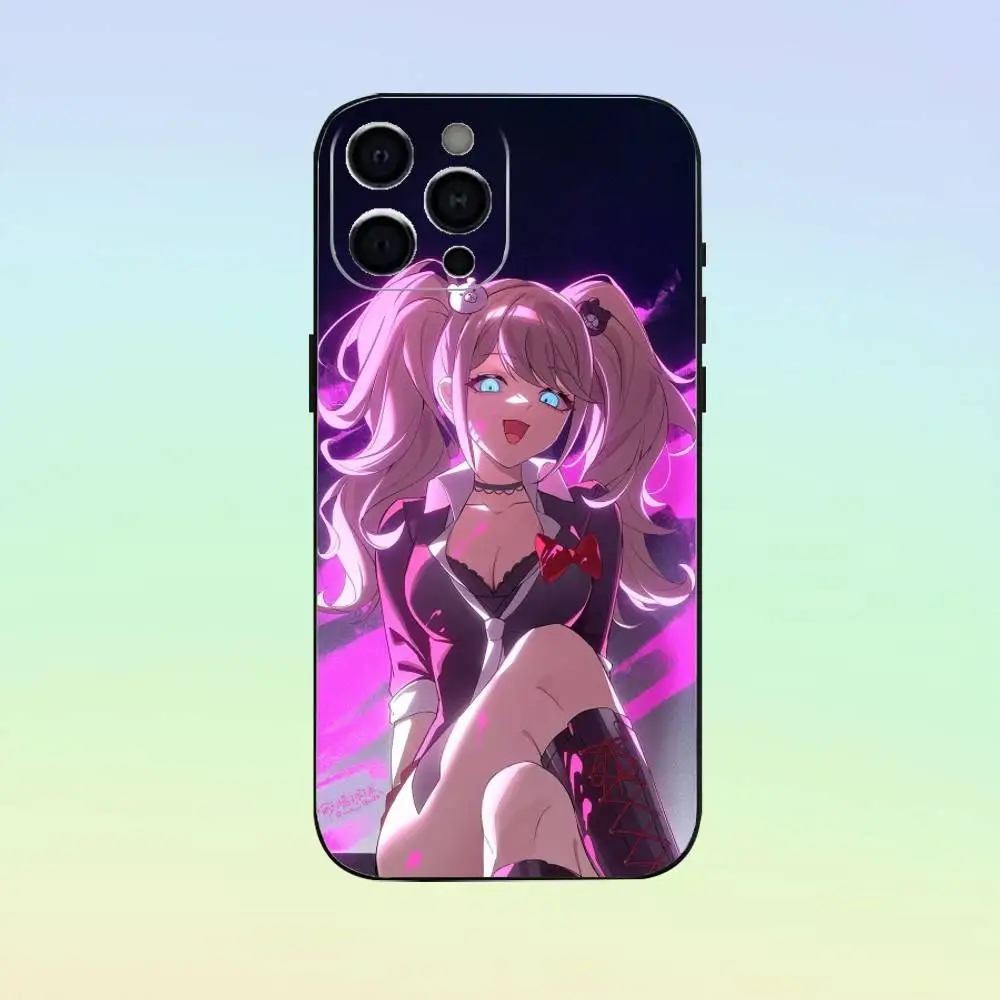 เคสโทรศัพท์ J-Junko Anime e-EnoshimaS สำหรับ iPhone 17, 16, 15, 14, 13, 12, 11 และอื่นๆ  วัสดุซิลิโคนนิ่ม สีดำ