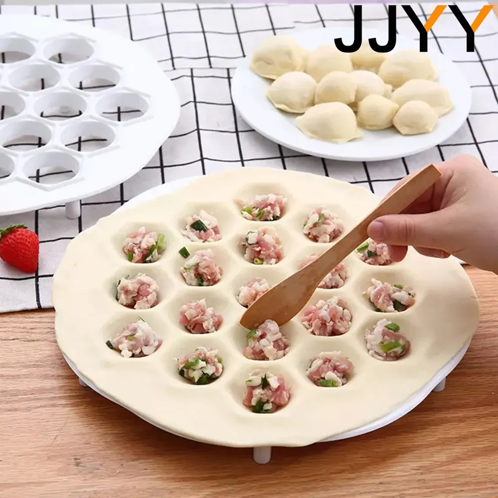 JJYY 19 Holes Dumpling Maker Dough Press Ravioli Making Mould Dumpling Mold DIY Maker Dumpling Pelmeni Mold