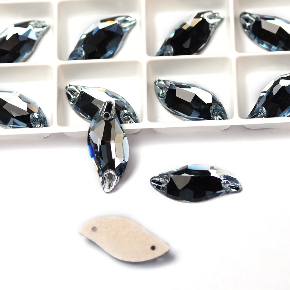 6A Beste Qualität Strass Blattförmige Kristall-Aufnähsteine Kristallglas-Nähperlen für Hochzeits- und Tanzkleider sowie Bekleidungsdesign – Detail 11