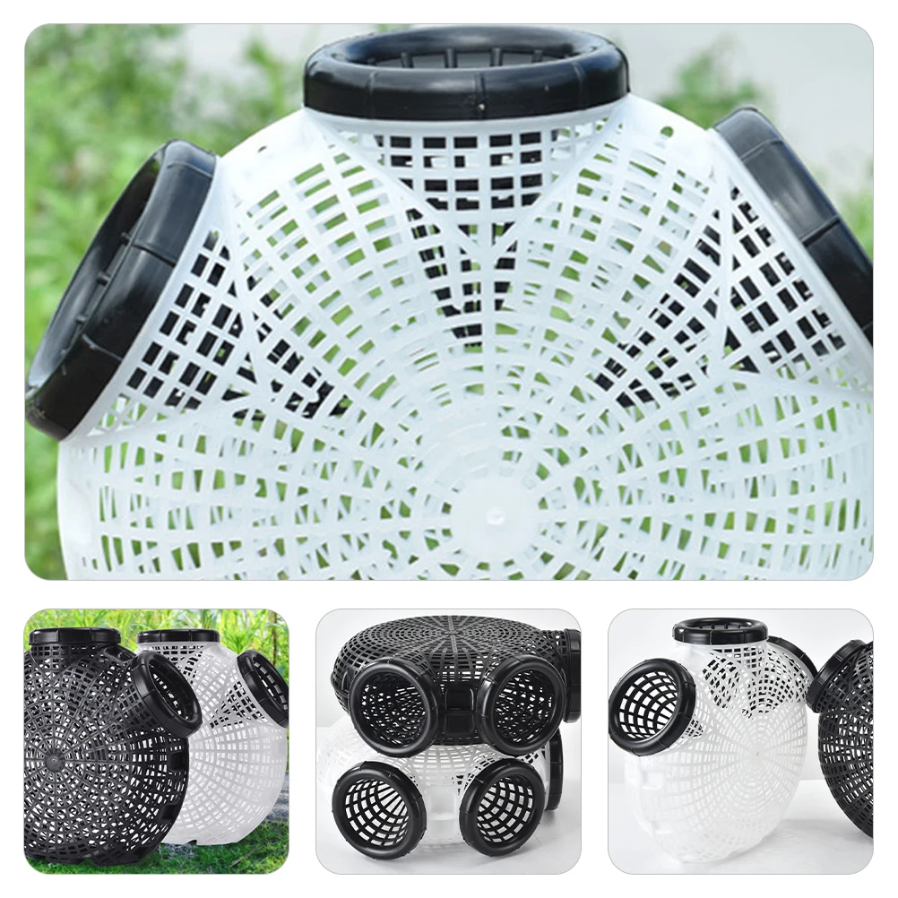 

2Pcs Durable Reusable Plastic Fishing Trap Cage Crab Crawfish Shrimp Net Easy to Store and Carry Portable Crawfish Traps