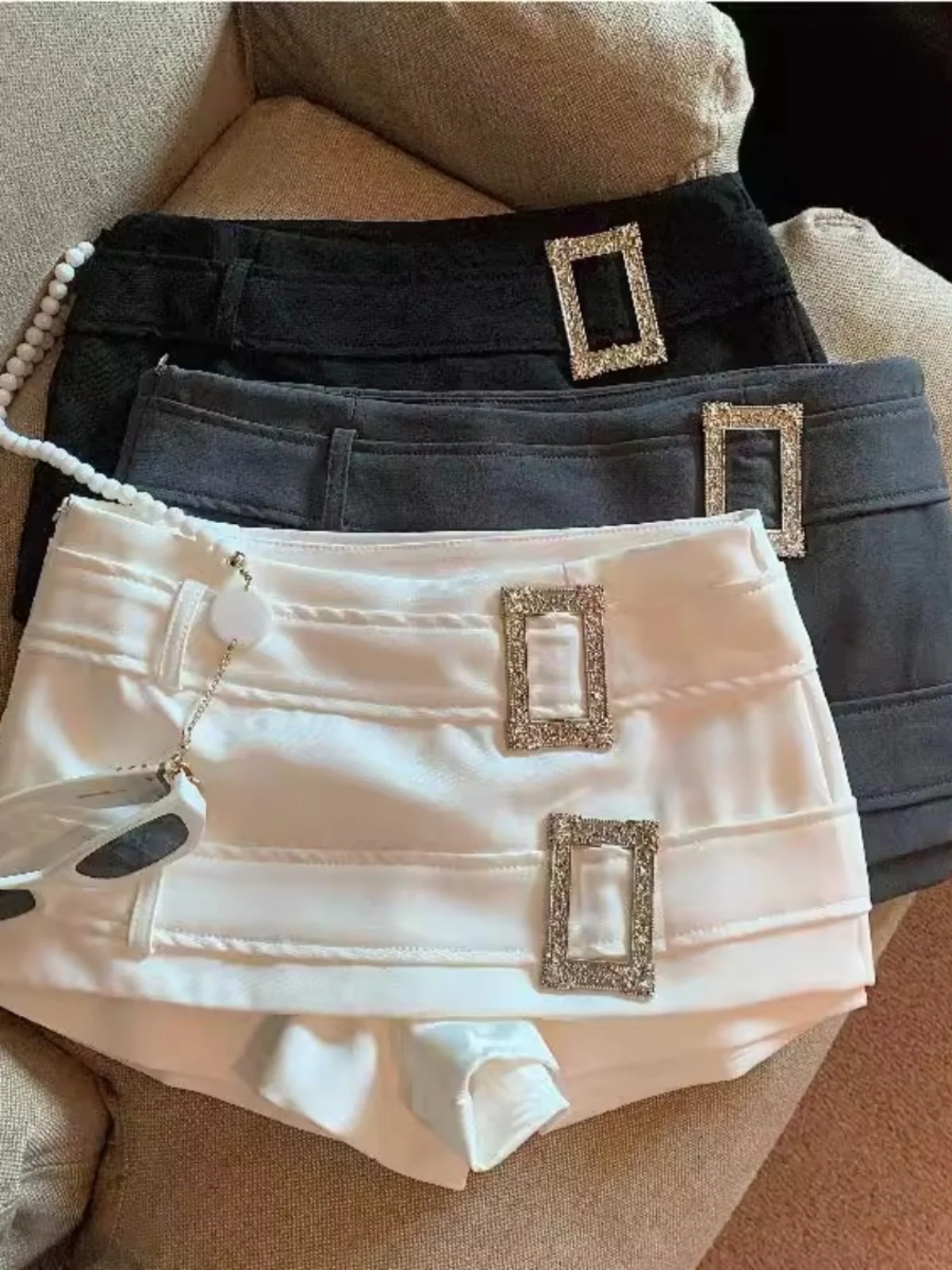 

Изысканная двухслойная юбка с поясом на талии для женщин, осенне-зимняя, в стиле ретро, А-силуэт, облегающая, сексуальная, с высокой талией