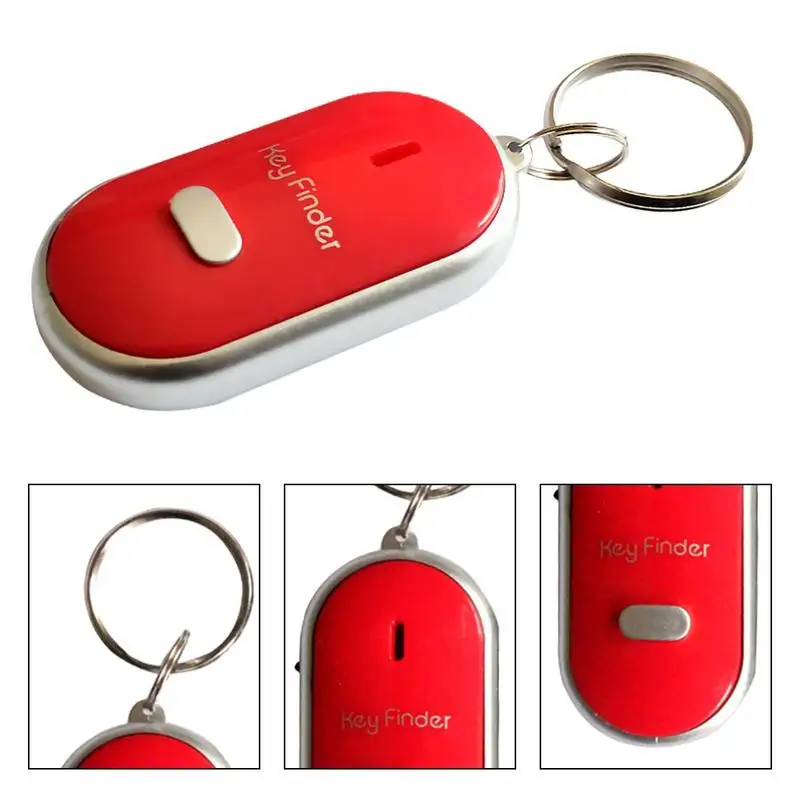 LED Whistle Key Finder com Chaveiro, Anti-Lost, piscando, bip, Sound Control, Alarme Locator, Tracker, Mini Chaveiro