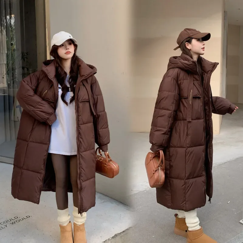 

Women`s Winter Jacket 2024 Long Puffer Thick Coat Hooded Parka Warm Female Cotton Clothes Winter Jacket for Women Hooded Outwear