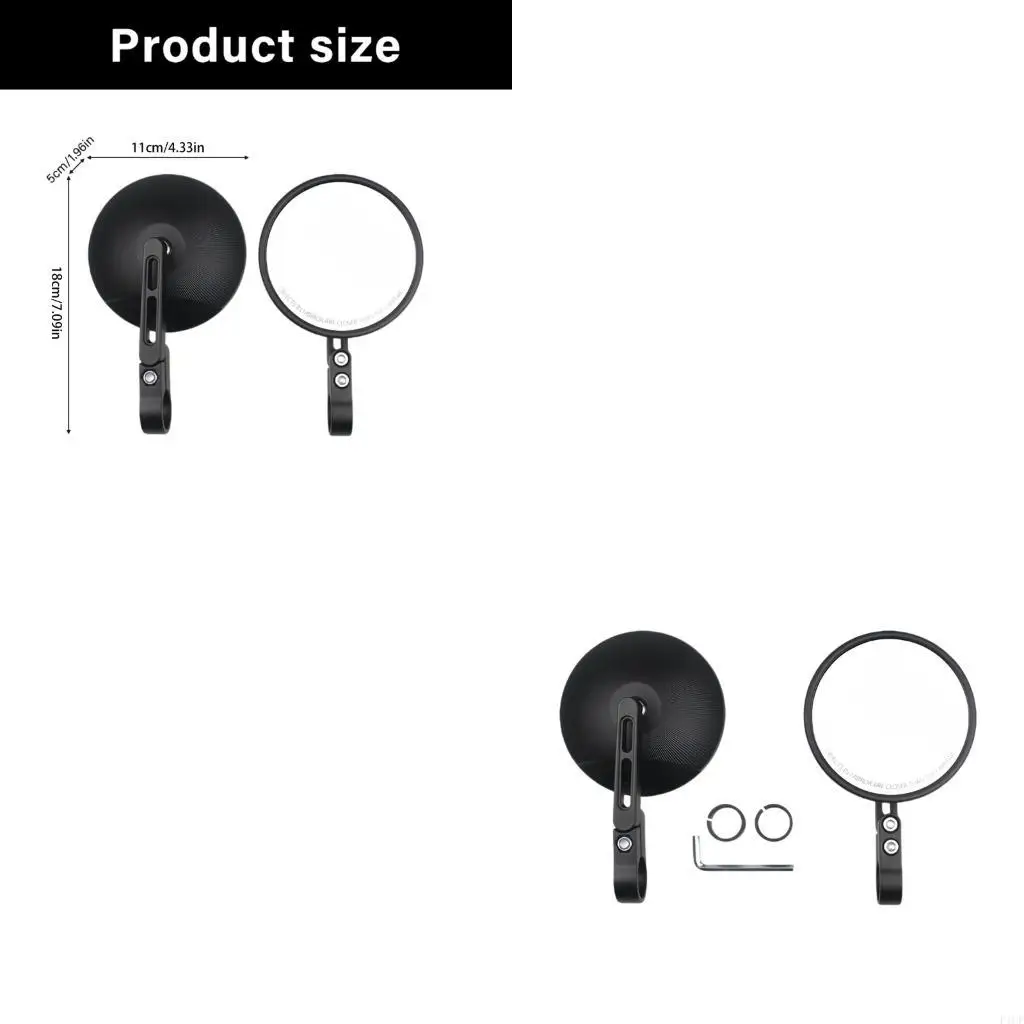 F1CF Adjustable Motorcycle Rearview Mirror 360 Degree Rotation Wide View Acrylic Lens