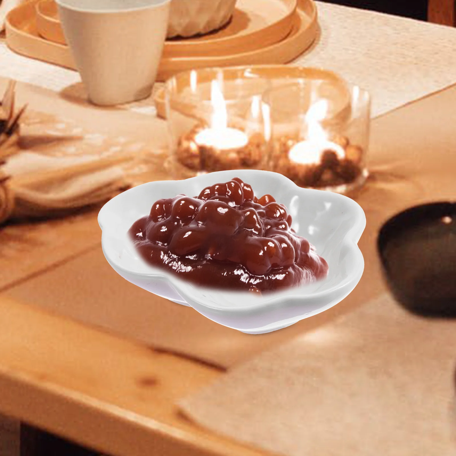 

Ceramic Cloud Shape Dipping Bowl Thick Soy Sauce Dish for Dining Table Snack Serving Sauce Bowl Dishwasher Microwave